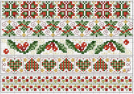 christmas borders chart free sewing pattern graph for cross