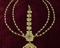 Matha Patti Bridal Sheeshphool Antique Gold Headband South India Jewelry  Traditional India Hair Accessories Damini Statement Wedding Jewelry