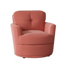 Latitude Run Shala Swivel Barrel Chair Body Fabric Coral Red 21554 Barrel Chair Swivel Barrel Chair Chair