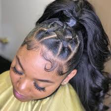 Criss Cross Applesauce Ponytail With Weave High Ponytail Hairstyles Natural Hair Styles Ponytail Hairstyles