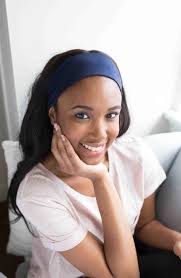 Grace Eleyae Medium Jersey Knit Headband In Navy