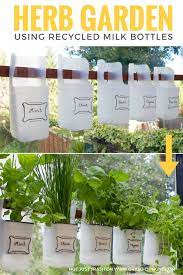 Then plant the bottle all the way into the ground closely to the plant, leaving just the top of the bottle visible. Indoor Bottle Herb Garden From Recycled Milk Bottles Grillo Designs
