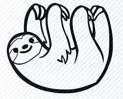 Sloth coloring pages clipart black and white free sloth coloring pages clipart black and white printable for kids and adults. Sloth Svg Files For Cricut Black White Transfer Vector Images Cartoon Sloth Clip Art Svg Eps Png Dxf Stencil Clipart Silhouette Baby Clip Art Clip Art Embroidery Designs Baby