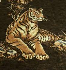 Vintage Ibena Plush Tiger Blanket Sofa Throw 70 X 54 Reversible Ibena Cat Blanket Tiger Blanket Warm Bed