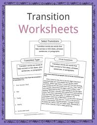 Transition Words Worksheets Examples Definition Transition Words Transition Words Worksheet Paragraph Writing Worksheets