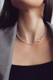 Sterling Silver T Bar And Circle Chain Necklace Circle Necklace Silver Chain Necklace Sterling Silver Chain Necklace