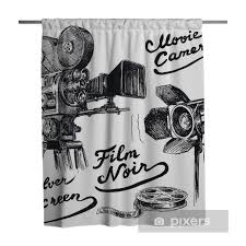 Pastel shower curtain retro camera hipster print for bathroom. Movie Camera Shower Curtain Pixers We Live To Change