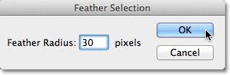 One which will allow you to view and adjust the degree of edge fade visually as you work is this: Feather Selections In Photoshop With Quick Mask