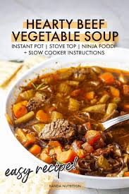 Pot Roast Soup In The Ninja Foodi Pressure Cooker And Slow Cooker Option Randa Nutrition Recipe In 2020 Vegetable Soup Recipes Healthy Soup Recipes Best Healthy Soup Recipe