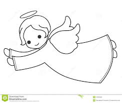 Angel black and white clipart. Angel Little Fairy Vector Illustration Isolated On White Background Angel Coloring Pages Angel Outline Angel Baby Vector