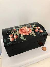 .jewelry displays, jewelry carrying cases, jewelry supplies jewelry boxes, gift boxes, apparel boxes plastic bags, paper hang tabs, display strips, sign cards, sales books poly mailers, packaging tapes, box cutters, corrugated. Hand Painted Wooden Box Black With Pink Roses And Blue Daisies Etsy In 2021 Hand Painted Wooden Box Painted Wooden Boxes Painted Jewelry Boxes