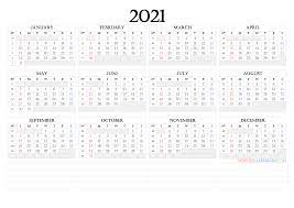 Download printable yearly calendar 2021. 12 Month Calendar Printable 2021 6 Templates Free Printable 2021 Monthly Calendar With Holidays
