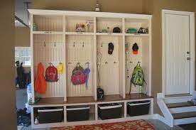 Then you need to build these garage mudroom lockers to organize all of your things! Mud Room In The Garage Home Projects Home House