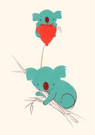red balloon art print koala illustration balloon illustration balloon art