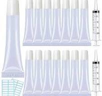 50PCS Lip Gloss Tubes 15ml White Cap Lip Gloss Containers Empty Lip Balm  Tubes Refillable Cosmetic Squeeze Lipgloss Tubes + 2 x 20ml Syringes Tag ...