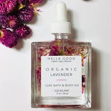 Organic French Lavender Luxe Bath Body Oil With Flower Etsy Body Oil Bath And Body Organic Lavender Essential Oil