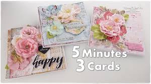 Do you have card making products at home but dont know where to begin? 3 Cards In 5 Minutes Beginners Cardmaking Tutorial Maremi S Small Art Youtube