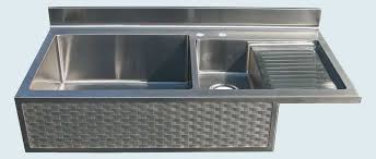 custom stainless sink with drainboard