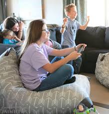 Miniowls Toy Storage Bean Bag Cover Fits 200l 52 Gal Stuffed Animal Organizer In Gray With White Arrows Soft Toy Storage Bags Bean Bag Covers Bean Bag Seats