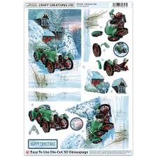 .craft card making steel metal cutting dies 3d gift box paper cut cardmaking. Die Cut Decoupage Christmas Visit 3 Pack Craft Creations