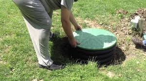 You can locate the lid of your septic tank by poking the ground every few feet with a metal probe. How To Install A Septic Tank Riser And New Lid Yourself Easily Youtube