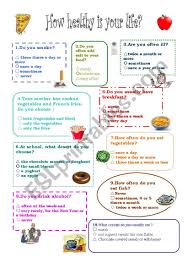 Our online nutrition trivia quizzes can be adapted to suit your requirements for taking some of the top nutrition quizzes. Health Quiz 3 Pages Esl Worksheet By Missbrittany