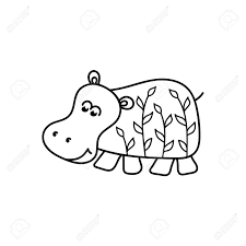 Cute Baby Hippo And Floral Pattern African Animals Hippopotamus Coloring Book For Children Isolated On White Background Hand Drawn Vector Doodle Illustration Royalty Free Cliparts Vectors And Stock Illustration Image 136490204