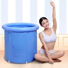 With the top on the folding tub it makes a perfect spot to get some work done or sit back and watch some movies or shows. Buy Portable Plastic Bathtub Big Japanese Soaking Bath Tub For Shower Stall Inflatable Flexible Adult Size Foldable Blue Online In Indonesia B07l8s4gm9