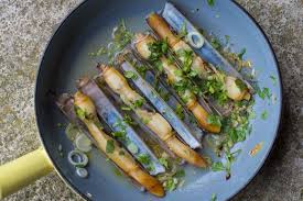 Asian Style Razor Clam Recipes Seafood Recipe The Hedgecombers Recipe Razor Clams Recipe Clam Recipes Spring Onion Recipes