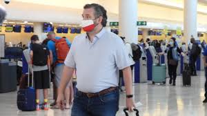 Photos of ted cruz emerged on twitter that claim to show the texas senator flying to cancun, mexico to escape the brutal and dangerous cold spell causing blackouts ted cruz likes his come and take mask so much that he wore it to the inauguration and on the plane to cancun. Kvdrmiu6feg0km