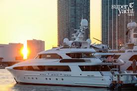 The 47m Superyacht Usher At Sunset In Miami Luxury Yachts Sailing Yacht Sunset