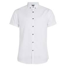 Topman White Short Sleeve Button Down Smart Shirt Slim Fit Mens Shirts Smart Shirts Mens Tailored Shirt