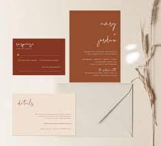 Burnt Orange Wedding Invitation Template Minimalist Desert Wedding Invite Terracotta Wedding Invite Editable Rust Invite Template T2 Orange Wedding Invitations Desert Wedding Invitation Wedding Invitation Templates