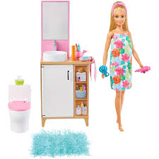 Descargar e instalar juegos de barbie para pc en windows 10, 8.1, 7 última versión. Barbie En Casa Muneca Rubia Con Set De Juguete De Bano Grg87