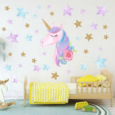 Us Rainbow Unicorn Wall Sticker Girls Bedroom Wall Decal Art Nursery Home Decor Fashion Home Wall Stickers Girl Bedroom Kids Wall Decals Girls Wall Stickers