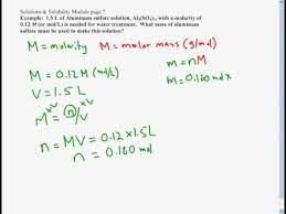 Molarity is defined as moles of solute per liters of solution. Molarity Find A Mass Form A Molarity And Volume Youtube