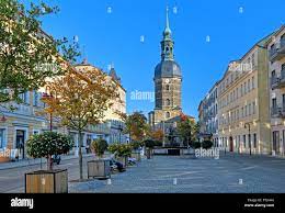 Market square with St. John's Church, Bad Schandau, Elbe Sandstone  Mountains, Saxon Switzerland, Saxony, Germany Stock Photo - Alamy