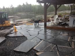 Maybe you would like to learn more about one of these? Granite Lakeside Patio In Mid Construction On The Shores Of Georgian Bay Muskoka Cottage Patio Natural Granite