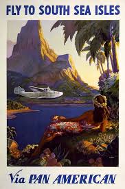 Fly To South Sea Isles Via Pan American Vintage Travel Poster Vintage Airline Posters Vintage Travel Posters Travel Art