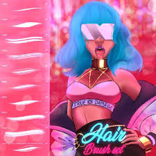 Free Anime Hair Brushpack Procreate Brushes Free Anime Hair Free Brush