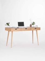 Thunderous kai kristiansen danish mid century modern teak floating top desk model fm 60 for feldballes. Wooden Desk With Solid Oak Drawers Mid Century Modern Amazon Co Uk Handmade