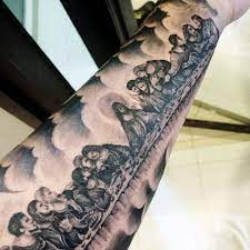 Pink color cloud tattoos with birds. 60 Amazing Cloud Tattoos With Meanings Body Art Guru