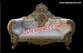 Wedding Brass Metal Carved Maharaja Sofa Dstexports Carving Furniture Wooden