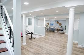 Scranton, pa we needed more space and a separate half bath on the main floor for when mom and grandparents visit so that they don't have to walk up or down steps. Basement Makeover With White Ceiling And Vinyl Floor Planks Laptrinhx News