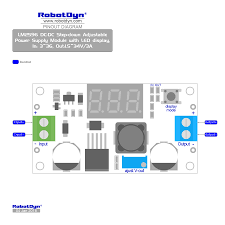 .datasheet, lm2596 circuit, lm2596 data sheet : Lm2596 Dc Dc Step Down Adjustable Power Supply Module With Led Display In 3 36 Out 1 5 34v 3a Robotdyn