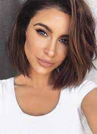 Hairstyles for thick coarse hair need a lot of undercutting. Gia Human Hair Wig Thick Hair Styles Short Brunette Hair Medium Length Hair Styles