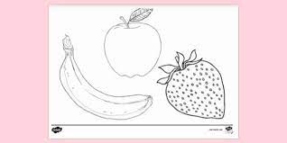 Fourth page of printable fruits and vegetable coloring for kids. Free Realistic Fruit Colouring Sheet Colouring Sheets