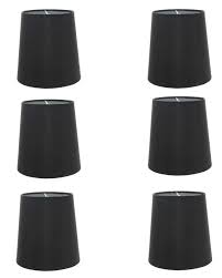 Ivory dupioni silk ~ clip on (fit for 40w tapered chandelier bulbs) ~ size: Set Of 6 Silk Chandelier Lamp Shades 5 Inch Euro Style Drum Black Silk Upgradelights Com