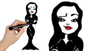 Coloring with simona is my first series of coloring pages based on my original paintings and illustrations! Dibujando A Morticia La Familia Addams Drawing And Coloring Addams Family To Morticia Youtube