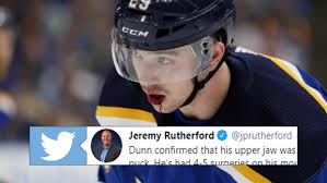 The latest stats, facts, news and notes on vince dunn of the st. Vince Dunn Drops The Coolest Hockey Guy Quote Regarding His Broken Jaw And Five New Teeth Article Bardown